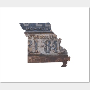 Vintage Missouri License Plates Posters and Art